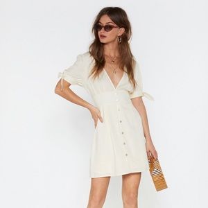 Nasty Gal All Play Linen Midi Button-Down Dress